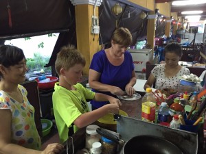 Carter and I learning how to cook Vietnamese food!