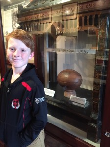 Carter inside the Webb Ellis Museum