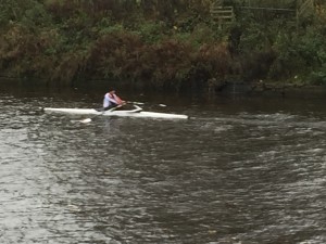 Dave rowing on the Severn River in Worcester