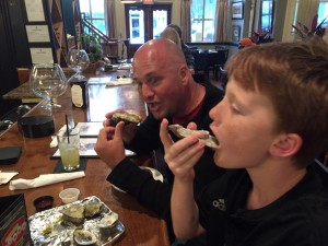 Carter loves oysters - oh boy - expensive taste!!!!