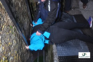 Denise kissing the Blarney Stone - oh how eloquent she is now!!