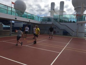 Carter giving it his all on the basketball court!