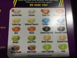 Bean Boozled flavours - believe me they are true to their names.... :-(