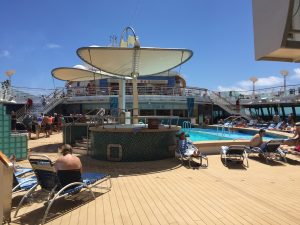 A view of the pool area without the masses of people!